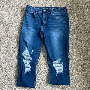 LAST CHANCE - American eagle 360 next level stretch ripped skinny jeans